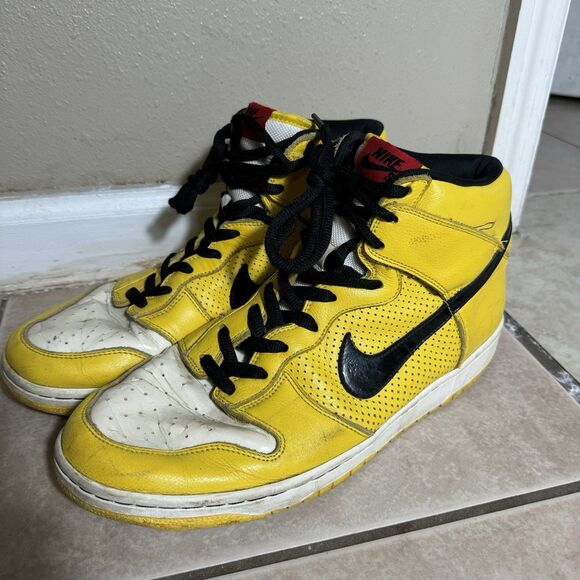 RARE Nike SB Dunk High Premium Men’s 13 Wet Floor 2009 Yellow Skate 313171-701 - Picture 1 of 9